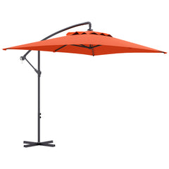 Outsunny 3(m) Cantilever Overhanging Parasol, with Cross Base - Orange