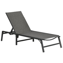 Outsunny Foldable Rattan Sun Lounger with 5-Level Adjust Backrest, Recliner Chair, Grey