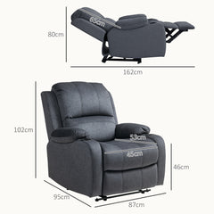 HOMCOM Microfibre Manual Reclining Armchair, with Footrest - Black