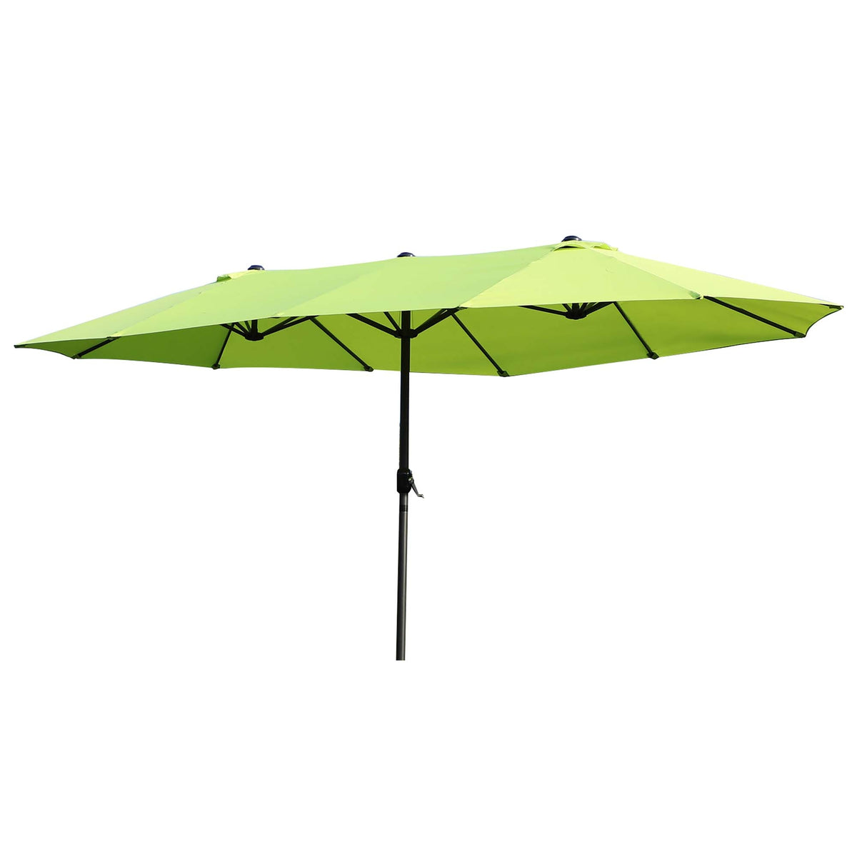 Outsunny Double-side Umbrella Parasol, 2.7x4.6Wx2.4H m-Grass Green