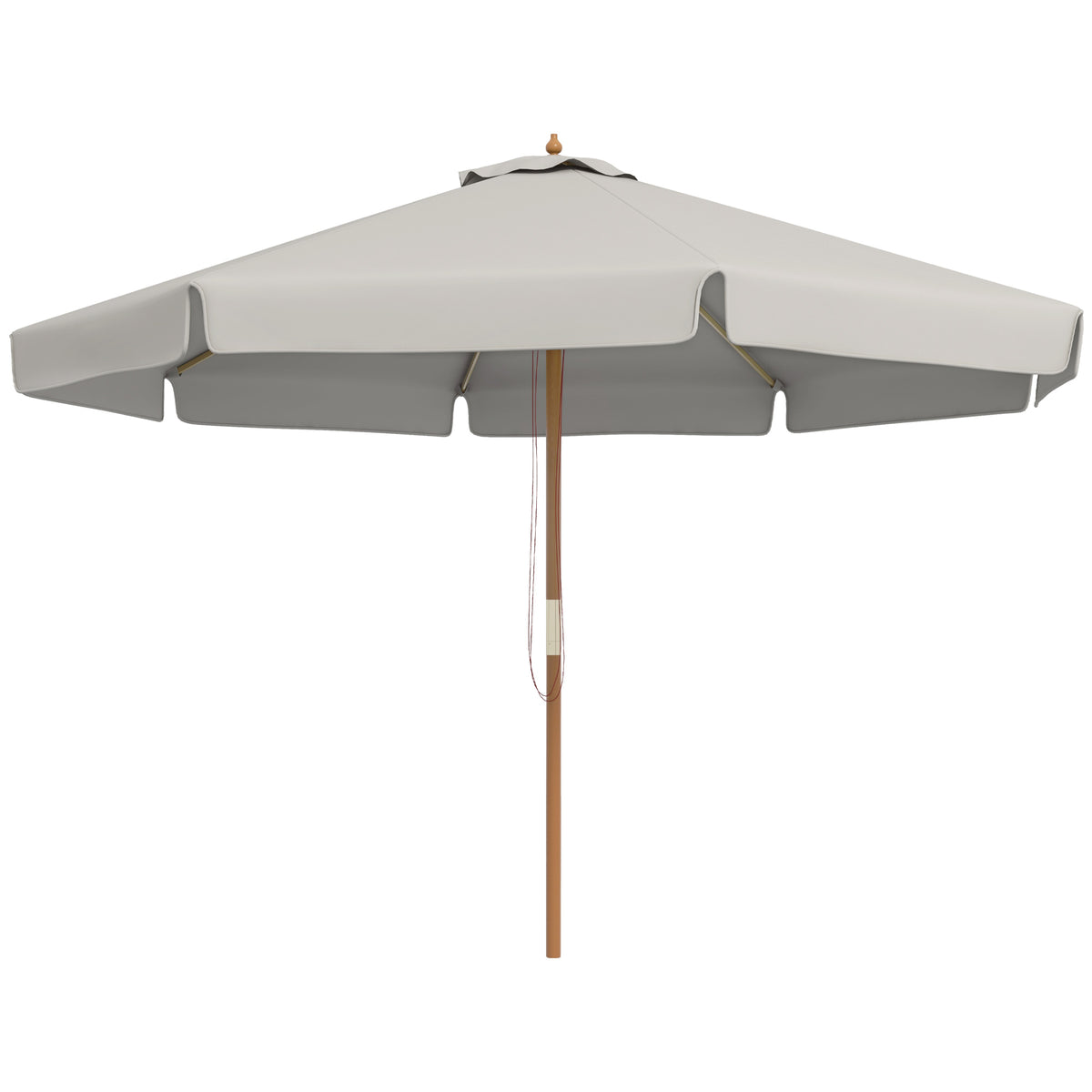 Outsunny 3.3m Elegant Wooden Parasol - Grey