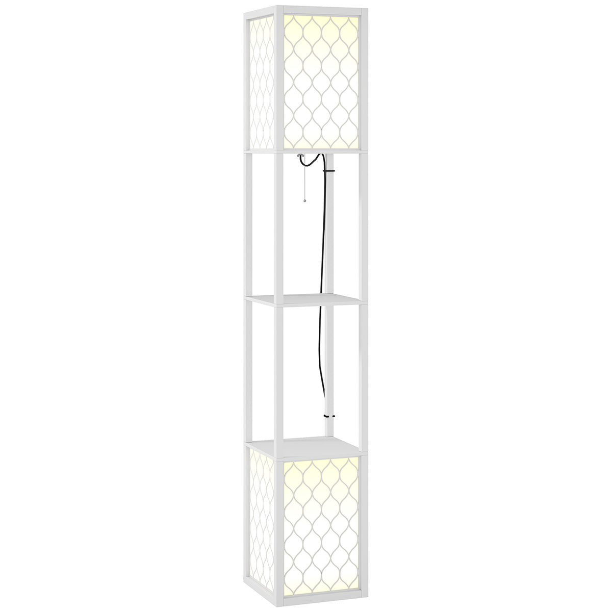 HOMCOM Duo Light Floor Shelves - White