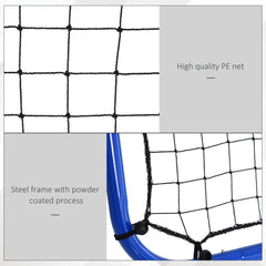 HOMCOM Double Sided Football Rebounder Net, Football Rebound Goal with Five Adjustable Angles, Blue