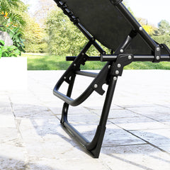 Outsunny Set of Two Folding Sun Loungers, with Four-Position Backs - Black