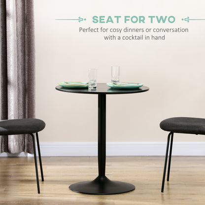 HOMCOM 75H x 70cm Two-Person Minimalistic Dining Table - Black