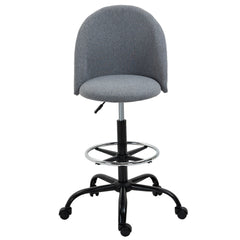 Vinsetto Ergonomic Drafting chair Adjustable Height w/ 5 Wheels Padded Seat Footrest 360√Ç¬∞ Swivel Freely Comfortable Versatile Use For Home Office - Grey