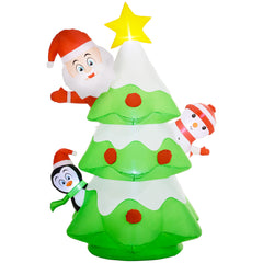 Outsunny 8ft Inflatable Xmas Tree and Friends Decoration