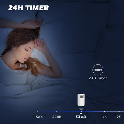 HOMCOM 7,000 BTU Mobile Air Conditioner for Room up to 26m√Ç¬≤, with Dehumidifier, 24H Timer, Wheels, Window Mount Kit