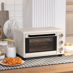 HOMCOM 21L Mini Countertop Oven, 100√Ç¬∞C-230√Ç¬∞C Adjustable Temp - White