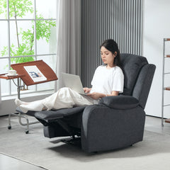 HOMCOM Microfibre Manual Reclining Armchair, with Footrest - Black