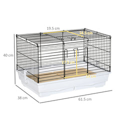 PawHut Indoor Small Animal Cage for Rabbits, Guinea Pigs w/ Wood Floor, Removable Trays