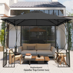 Outsunny 3x3(m) Replacement Gazebo Canopy, Double Tier Roof Top for Garden, Patio, Outdoor, Black (TOP ONLY)