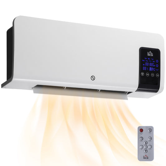 HOMCOM 2kW Wall-Mounted Heater, 18-45√Ç¬∞C Temperature - White