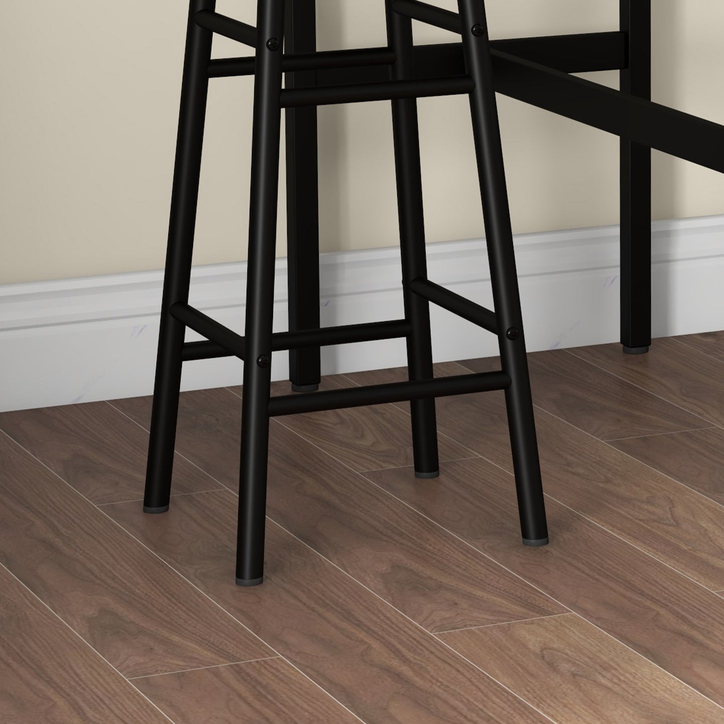 HOMCOM 3 Piece Bar Table Set with 2 Stools, Industrial Bar Table and Stool Set, Dining Table and Chair Set, Grey