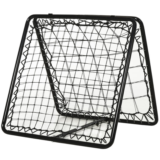 HOMCOM Angle Adjustable Double Sided Rebounder Net Training Aid Target Soccer Goal Kickback For Football, Baseball, Basketball - 75L x 75W cm