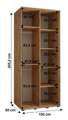 Cannes IX Sliding Door Wardrobe 110cm