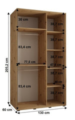 Cannes XI Sliding Door Wardrobe 130cm