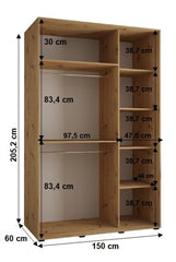 Cannes X Sliding Door Wardrobe 150cm