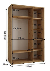 Sapporo II Sliding Door Wardrobe 150cm