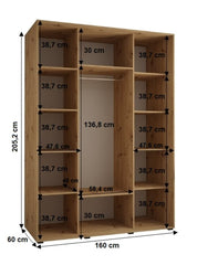 Cannes IX Sliding Door Wardrobe 160cm