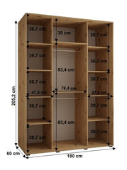 Cannes XII Sliding Door Wardrobe 180cm