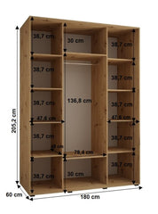 Cannes X Sliding Door Wardrobe 180cm