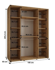 Cannes X Sliding Door Wardrobe 190cm