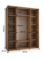 Cannes XIII Sliding Door Wardrobe 190cm