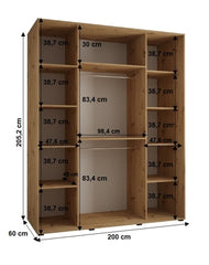 Cannes VII Sliding Door Wardrobe 200cm