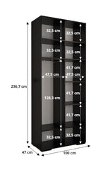 Manhattan I Hinged Door Wardrobe 100cm