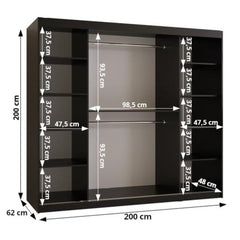 Marsylia Sliding Door Wardrobe 200cm