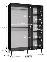 Mora II Sliding Door Wardrobe 150cm