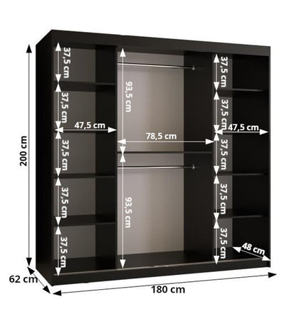 Ramiro II Sliding Door Wardrobe 180cm