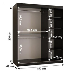 Marsylia Sliding Door Wardrobe 150cm