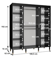 Tromso Sliding Door Wardrobe 180cm