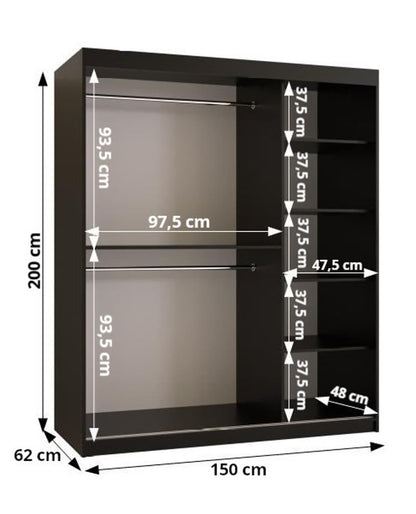 Ramiro II Sliding Door Wardrobe 150cm