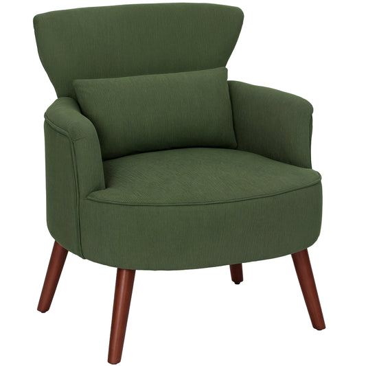 HOMCOM Corduroy Retro Accent Chair - Green