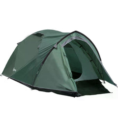 Outsunny Dome Tent for 3-4 Person Family Tent with Large Windows Waterproof Green