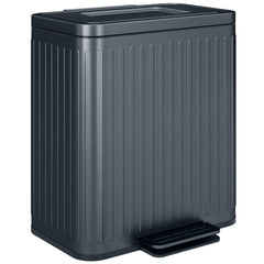 HOMCOM 40L Dual Compartment Rubbish Bin, with Soft-Close Lid - Black