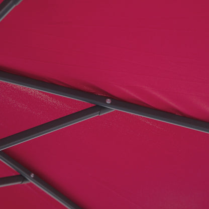 Outsunny 3m Water Resistant Terylene Hanging Parasol Wine Red