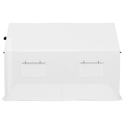 Outsunny Polyethylene Walk-in Polytunnel Greenhouse, 2 x 3(m), White