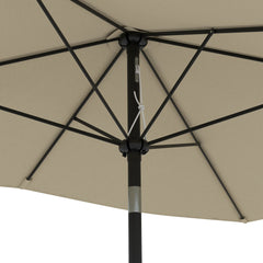 Outsunny 2 x 3(m) Garden Parasol Umbrella, Rectangular Outdoor Market Umbrella Sun Shade with Crank & Push Button Tilt, 6 Ribs, Aluminium Pole, Cream White