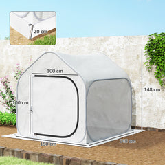 Outsunny 150 x 148cm Pop-Up Greenhouse - White