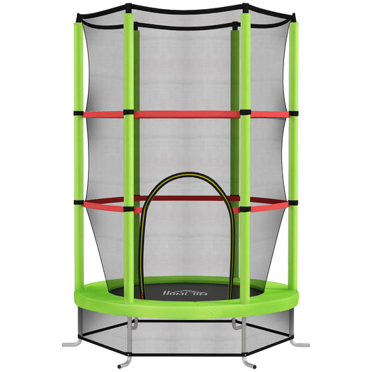 HOMCOM Kids Trampoline, with Enclosure Net, Steel Frame, for Ages 3-6 Years - Green
