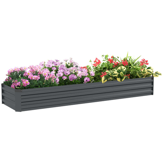 Outsunny 60 x 240cm Galvanised Steel Planter, with Open Bottom