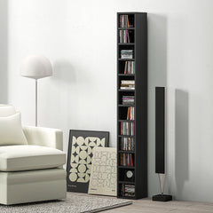 HOMCOM 204 CD Tall Narrow Media Storage Tower - Black