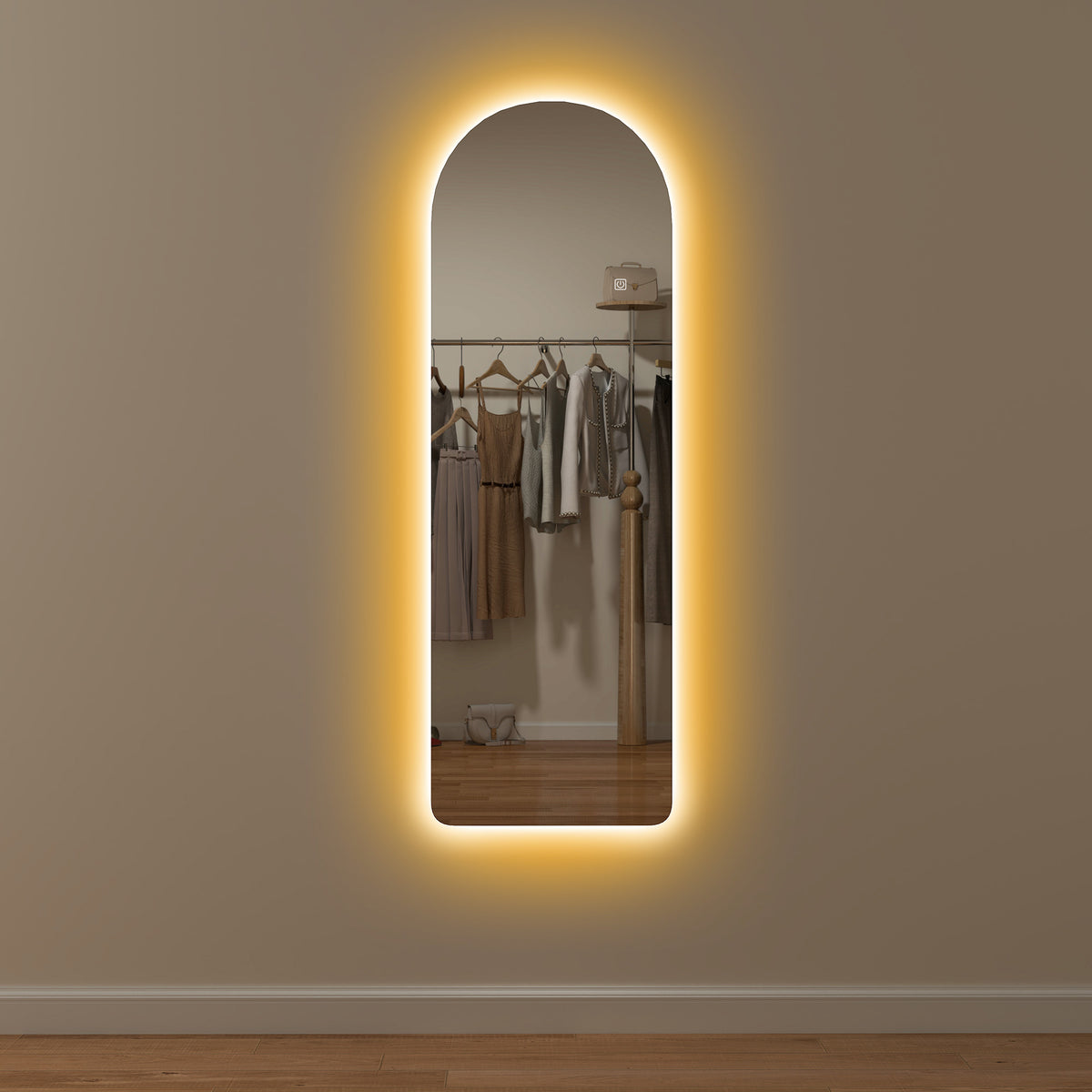 HOMCOM 120 x 40cm Arch Mirror, with LED Lights