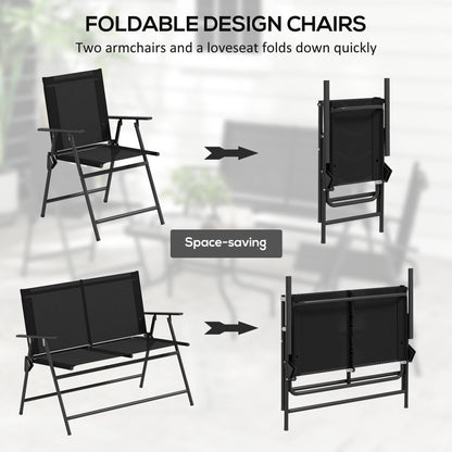 Outsunny Four-Piece Metal Garden Sofa Set - Black