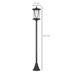 Outsunny Solar Lamp Post Light, 1.3 M LED Outdoor Street Light, Waterproof IP44 for Patio, Garden, Pathway, Cool White