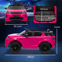 AIYAPLAY Licensed Land Rover Discovery Sport, 12V Kids Ride on Car w/ Remote Control, Lights, Music, Horn, for 3-6 Years, Pink